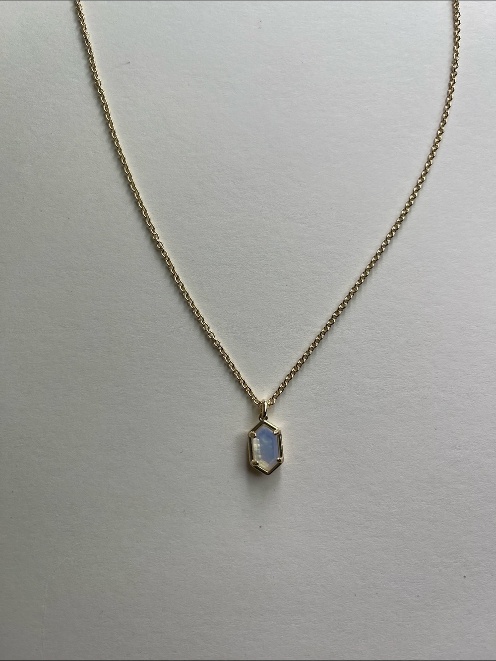 Kendra Scott Gold Hexagon Moonstone Pendant Necklace